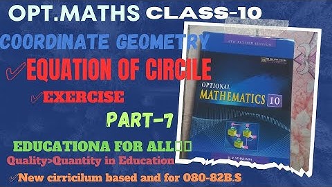 SEE class10 opt.maths Equation of Circle  exercise|| circle class10 equation of Circle Exercise tct