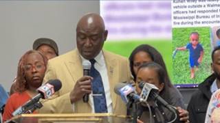 Attorney Ben Crump speaks at a press conference for the family of one-year-old Kohen Whiley