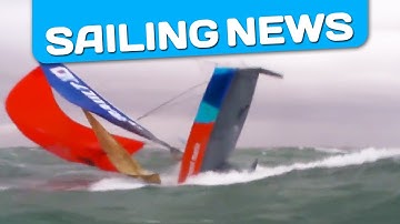 Incredible - A boat capsizes while sailing under spinnaker in heavy weather
