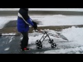 Innovation  change foldable 4 wheel snow pusher and thrower