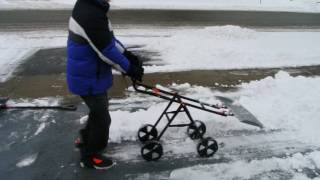 INNOVATION – CHANGE! -Foldable 4 Wheel Snow Pusher and Thrower