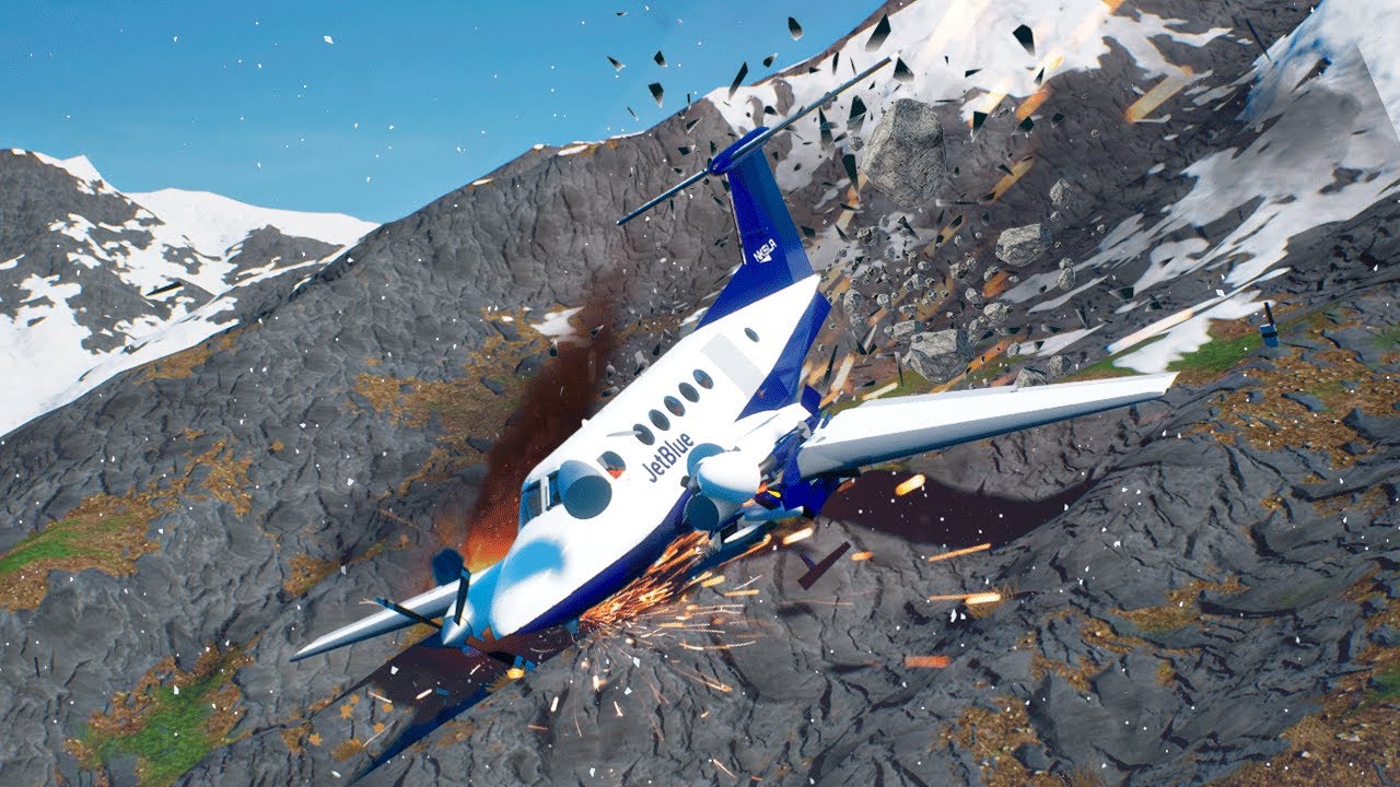 LEGO PLANE CRASHES Mountain - Airplane Crash in BRICK RIGS - YouTube