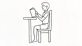 How To Draw A Boy Studying Boy Reading A Book Step By Step In Easy Way For Beginners Sketch