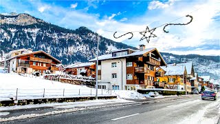 Швейцарская Деревня Лунгерн Морозным Зимним Вечером ❄️🇨🇭 Швейцария 4K