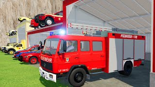 TRANSPORTING POLICE CARS, AMBULANCE, FIRE TRUCK, CARS OF COLORS! WITH TRUCKS! - FARMING SIMULATOR 22