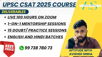 THE ULTIMATE UPSC CSAT 2025 Course by Aptitude With AVISHEK SINHA | Enrol Now | Link in description