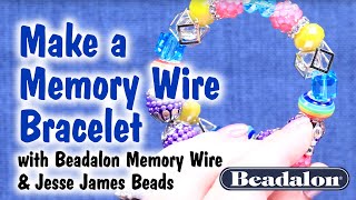 Make a Memory Wire Bracelet using Extra Heavy Duty Memory Wire and Jesse James Beads