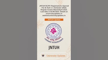 JNTUH RC/RV Registrations Opened For B.Tech 1-1 Sem (R22) Exams March 2023. Last date is 03-06-2023