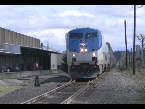 Coast Starlight at Madrona crossing going to Portland Oregon then Seattle WA. If you like my videos, rate, comment and subscribe to my channel (Canon Vixia H...