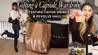 GIFTING A CAPSULE WARDROBE (What I got my sis), Testing TIKTOK drinks + Revolve Haul!