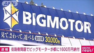 ビッグモーターが都に1600万円納付　店舗前の街路樹“除草剤”検出受け原状回復費用(2023年10月11日)