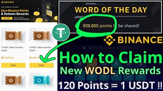 How to Use Binance Rewards Points | New WODL Reward | Claim Free USDT screenshot 3