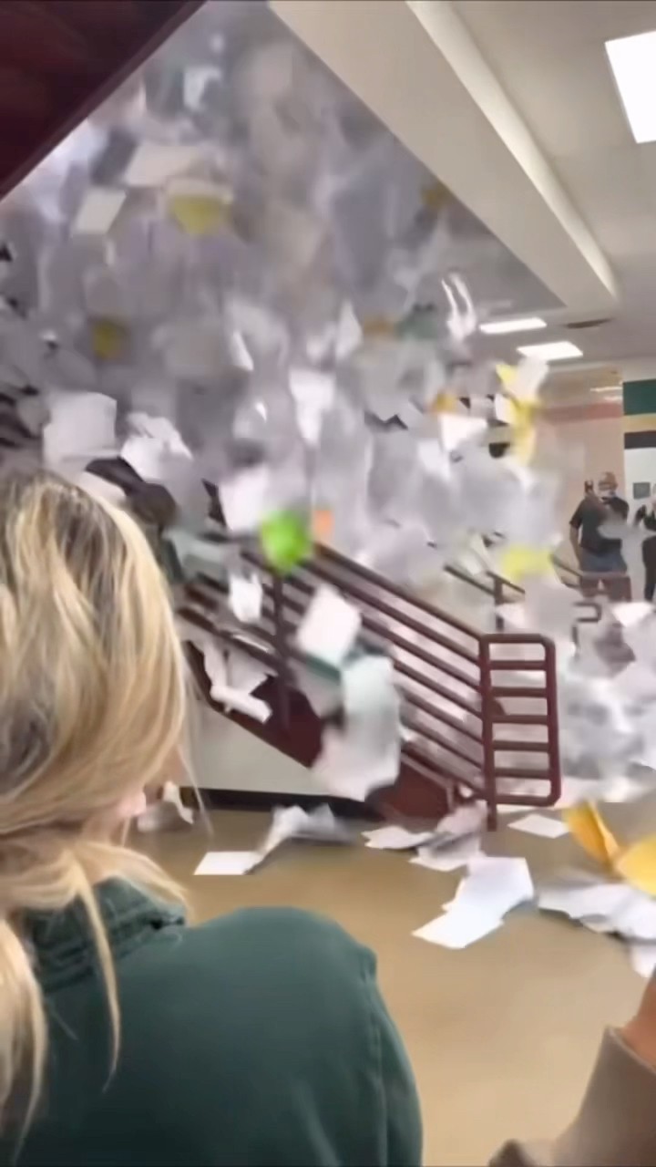 Last Day Of School Paper Toss! ? #shorts