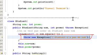 résume Exceptions en Langage Java