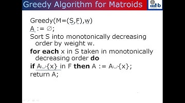 Matroids for Greedy Algorithms