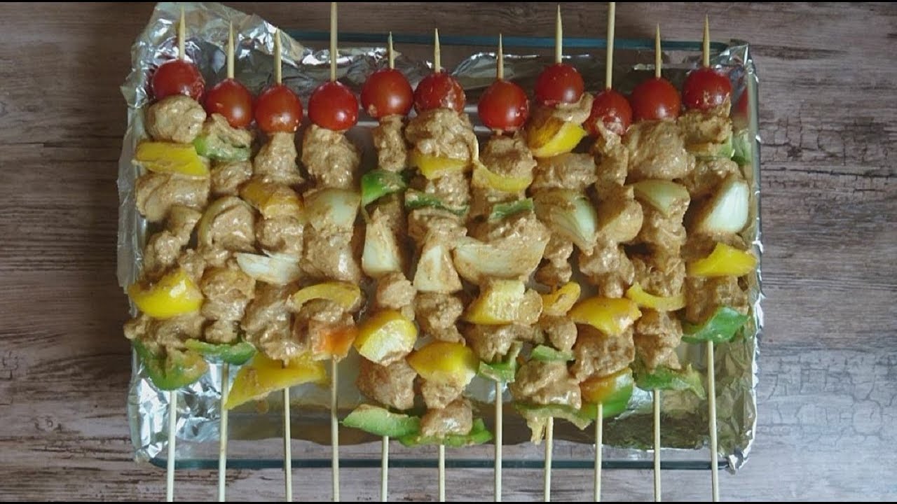 شيش طاووق الدجاج بالفرن وكأنه على الفحم | Grilled chicken Shish Tawook -  YouTube