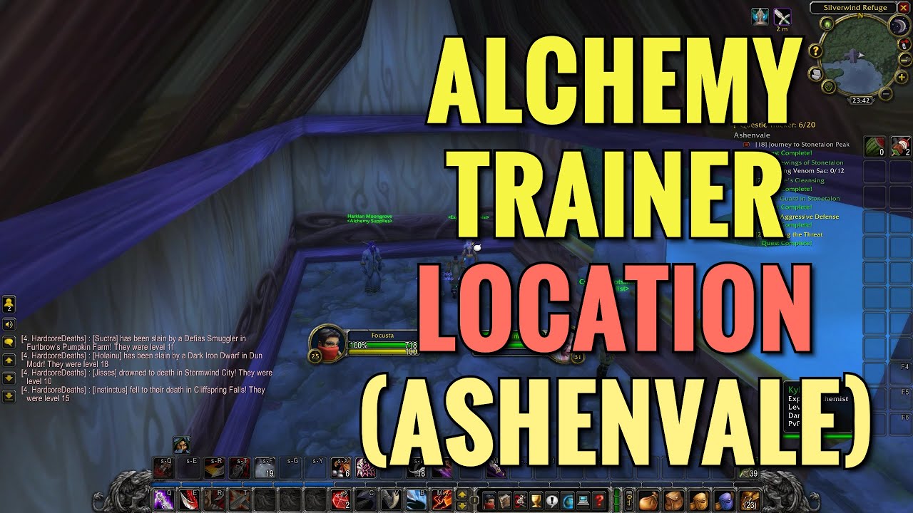 Ashenvale Expert Alchemy Trainer Location (Alliance) (WoW Classic)