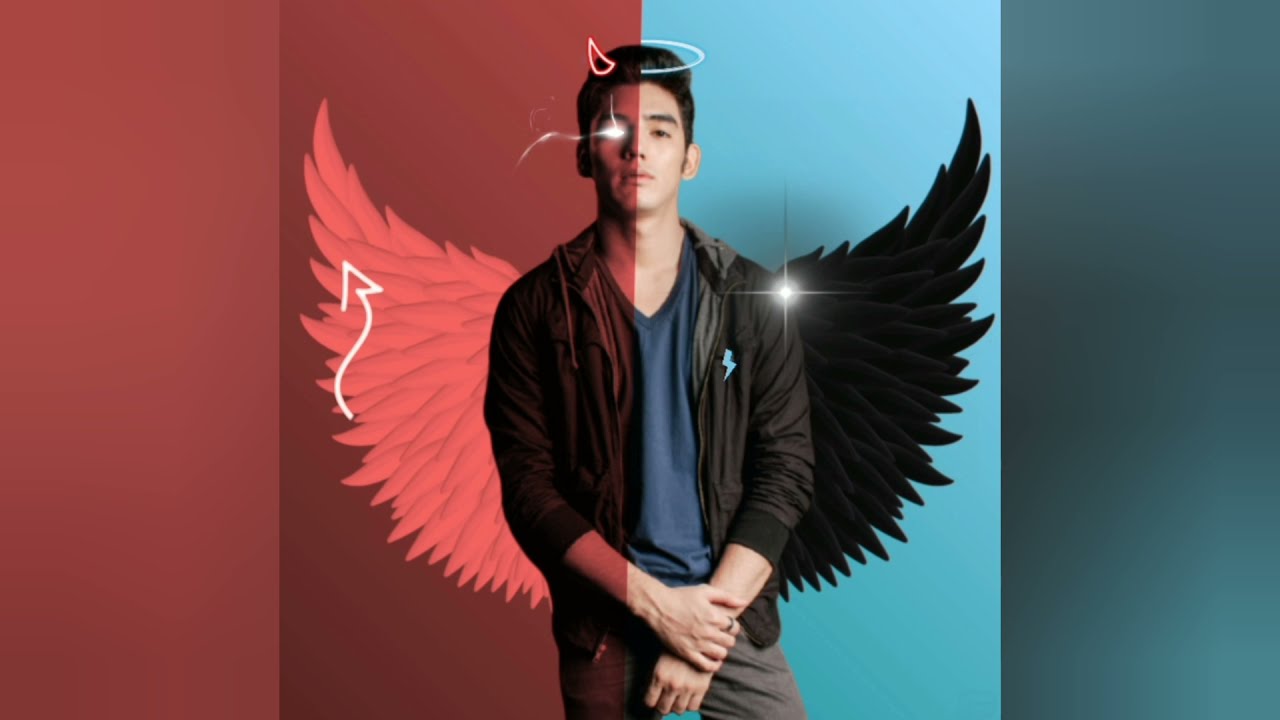 Angel VS devil photo editing | pics art | TRENDY EDITZ | 30 seconds.......