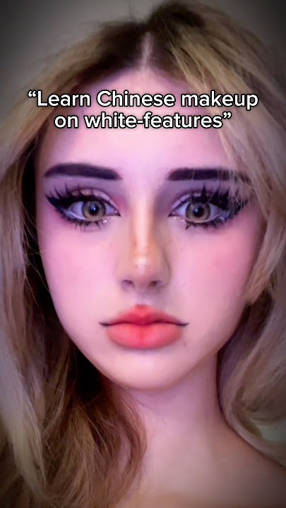 CHINESE MAKEUP GLOW UP🇨🇳✨ (on white-features!) #chinese #makeuptransformation #douyin #glowup