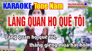 LÀNG QUAN HỌ QUÊ TÔI || Karaoke Best Cha Cha  (Tone Nam)  Karaoke Nhạc Sống Tùng Bách