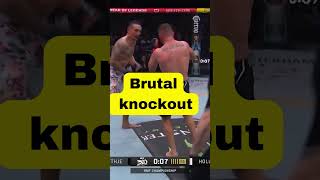 Brutal knockout😱Halloway vs Gaethje slow motion . #ufc #mma #gaethje #conormcgregor #trending
