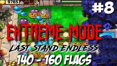 Plants vs Zombies 140 - 160 Flags Last Stand Endless Extreme Mode | 4 Cobs Strategy