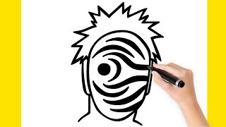 TUTORIAL COMO DESENHAR o OBITO da #AKATSUKI passo a passo 