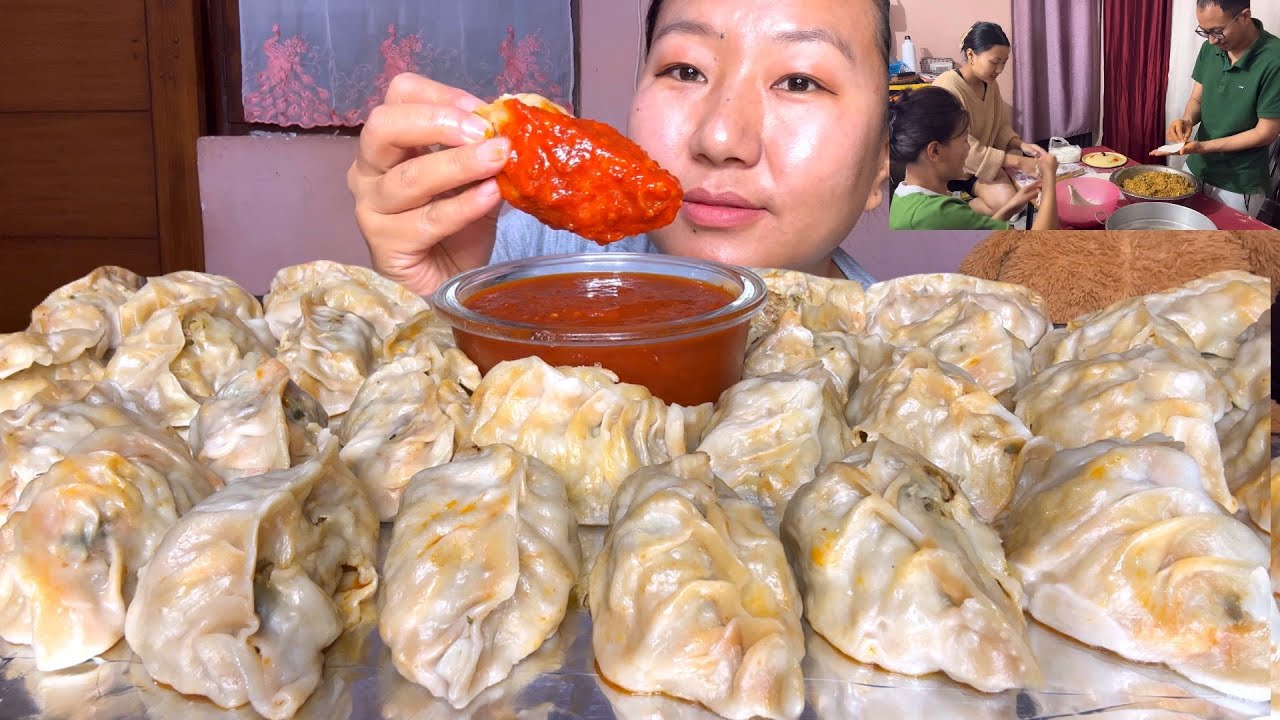 Siblings Making Big juicy Pork Momo Turns Out Perfect 🤩 || Mukbang