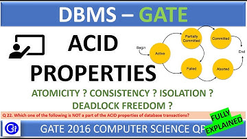 GATE 2016 CS Q22 - Which one of the following is NOT a part of the ACID properties