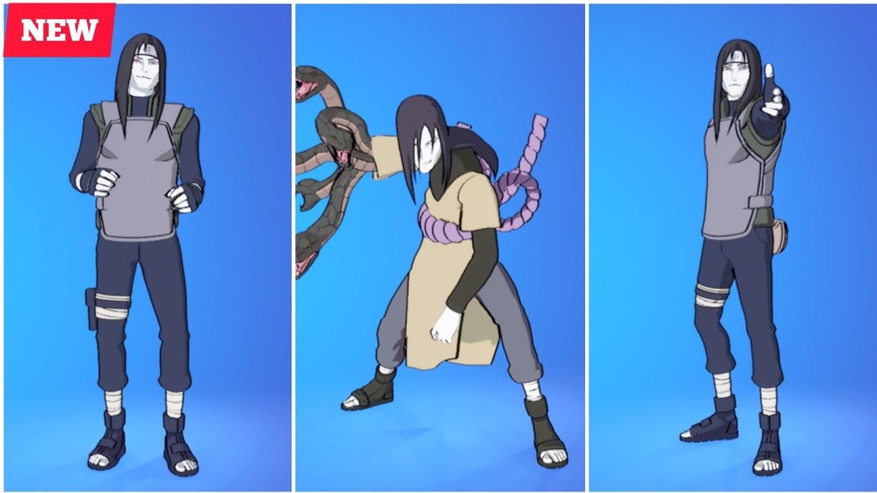 fortnite NEW Orochimaru skin showcase With icon series Dances & Emotes