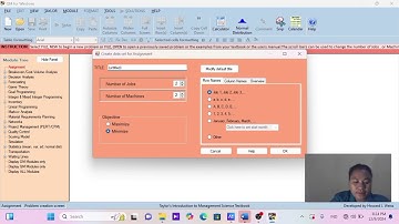 UAS Riset Operasi tentang Penugasan Menggunakan Aplikasi POM QM