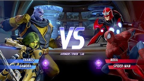 Thanos and Gamora vs Spider-man and NOVA - MARVEL VS. CAPCOM: INFINITE