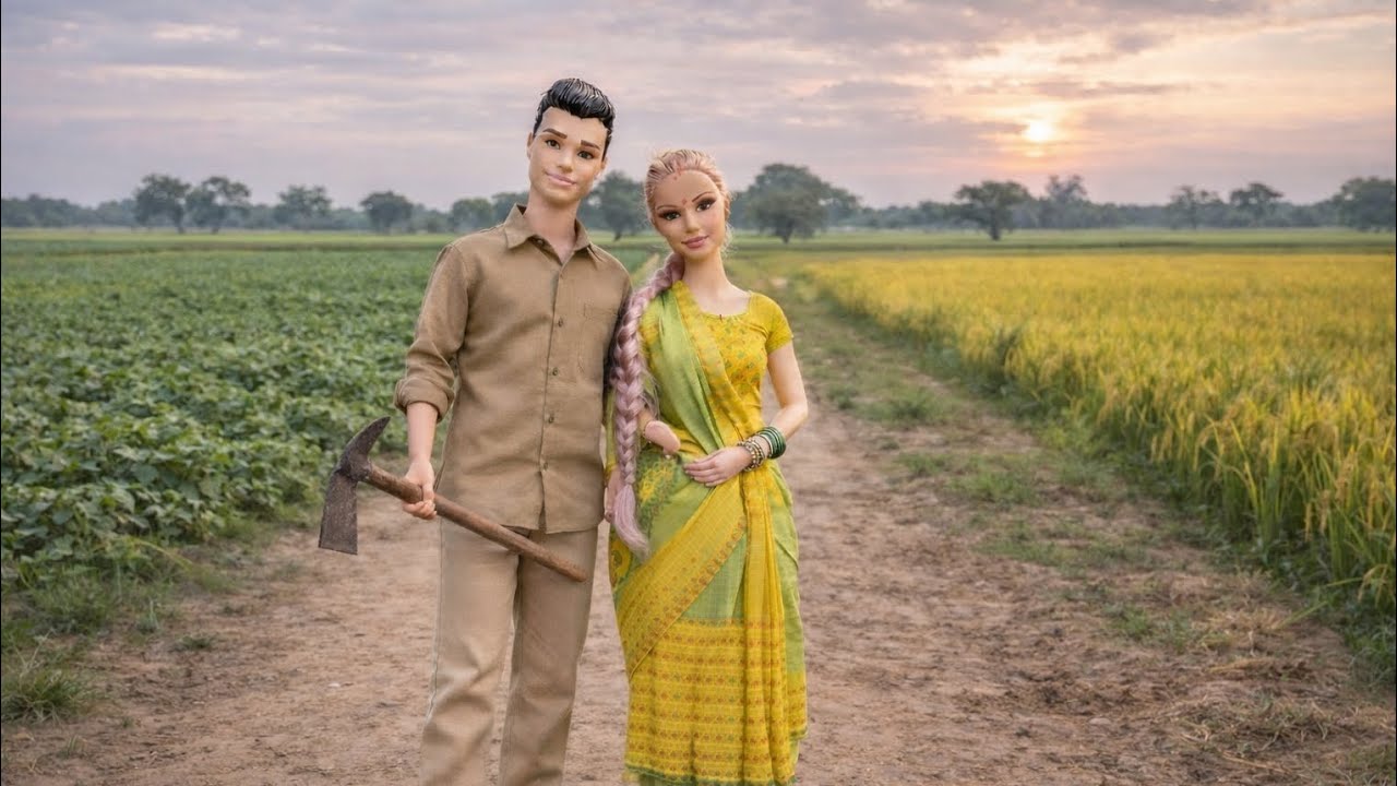 Barbie doll all day routine in village||#Barbie doll#viral#Sheela#support#village life#Barbie  video