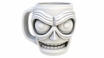 3D model of a tortured mug. A collectible, emotional mug. Superhive, CGtrader, Cults3d (no sound)