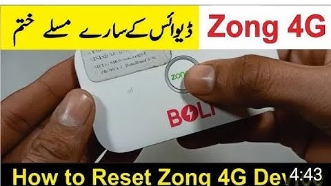 How to reset zong 4G device Bolt Plus