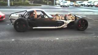 V16 ( 2 V8's) Hot Rod Smokin Tire Leaving Sema Show