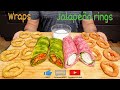 Chicken, turkey wraps and jalapeño rings먹방Mukbang