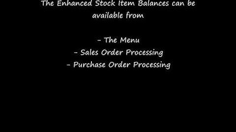 Sage Software - Enhanced Stock Balances for Sage 200