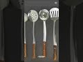 ✅ 4-Piece Stainless Steel Commercial Cooking Utensils Set with Wooden Handles | TahirMalik786 Online