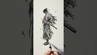 Speed Drawing Samurai StickMan #shorts #samurai #anime #drawing #art