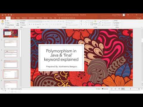 Polymorphism and Uses of 'final' keyword