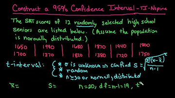 t-Interval for the Mean - Given Data- TI-Nspire