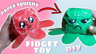 DIY антистресс Осьминог Перевёртыш из бумаги // DIY paper squishy OCTOPUS FIDGET TOY 🐙