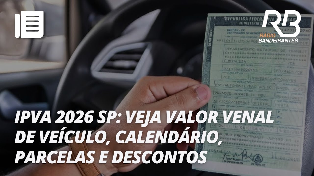 IPVA vai aumentar em SP em 2026 | Jornal Primeira Hora