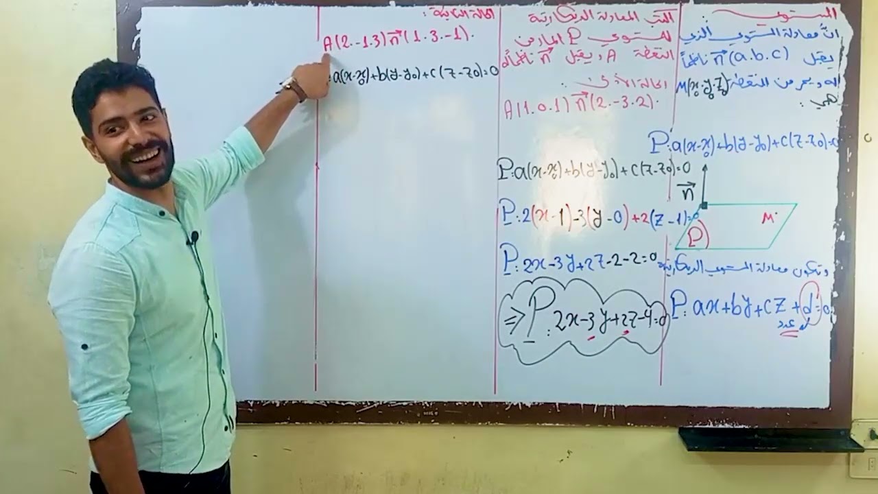 المعادلة الديكارتية للمستوي الدرس الأول 