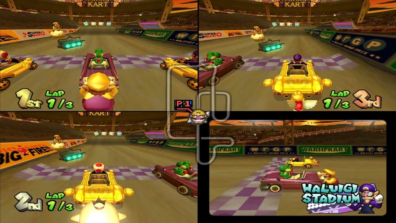 Waluigi Stadium Mario Kart Double Dash Multijugador Local - YouTube