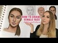 HOW TO DRAW FEMALE FACE: Sketching and Coloring