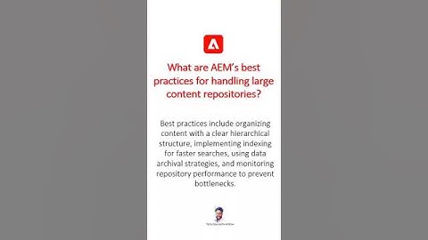 AEM’s best practices-large content repositories #aem #aeminterviewquestions #adobeexperiencemanager