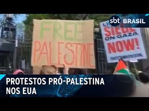 Video protestos-pro-palestina-nos-eua-ganham-forca-sbt-brasil-29-04-24