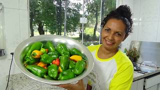 HOJE A COLHEITA FOI ABENÇOADA🥭🍝RESOVI FAZER PIMENTÕES RECHEADOS